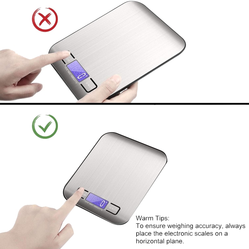 Digital Kitchen Scales 10Kg /1G Food Scales / Weight Balance Scale Cooking Scales With Usb Rechargeable Back-Lit Lcd Display