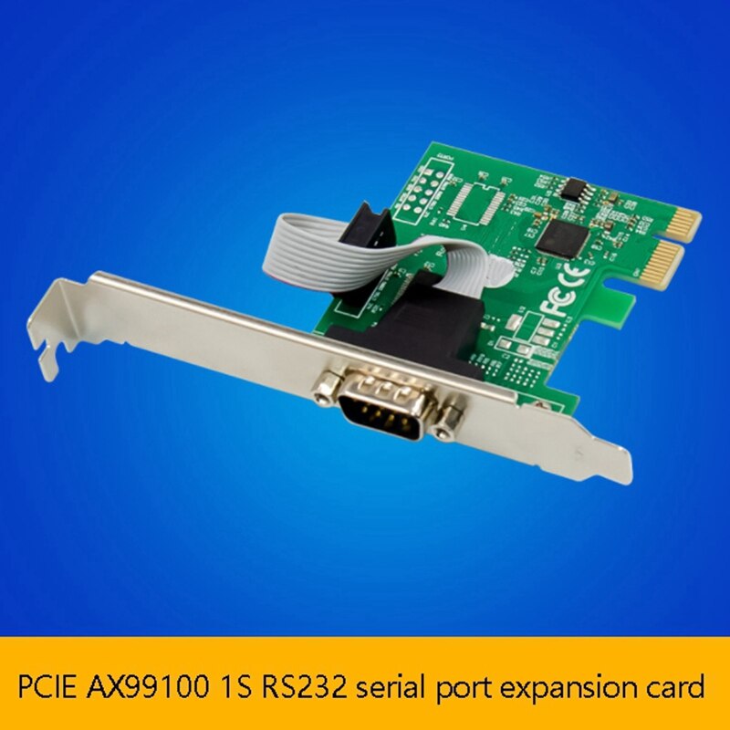 PCIE AX99100 1S DB-9-Pin RS-232 Serial Port Card Serial Industrial COM1 Port Expansion Card for PC