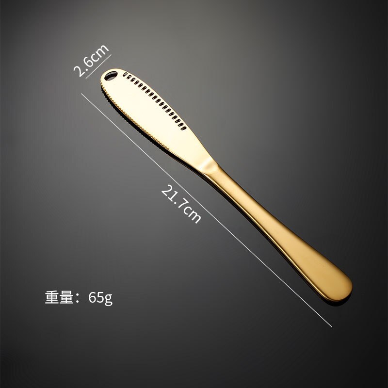 1pcs Stainless Steel Round hole Cheese knife Bread Marmalade spread Butter knife Dessert Jam cheese tools Tableware: gold