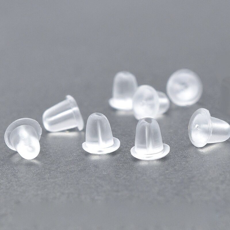 200 stks/partij Oorbellen Siliconen Vat Kogel Plastic Oor Pluggen Earring back Anti-Allergische Sieraden Accessoires