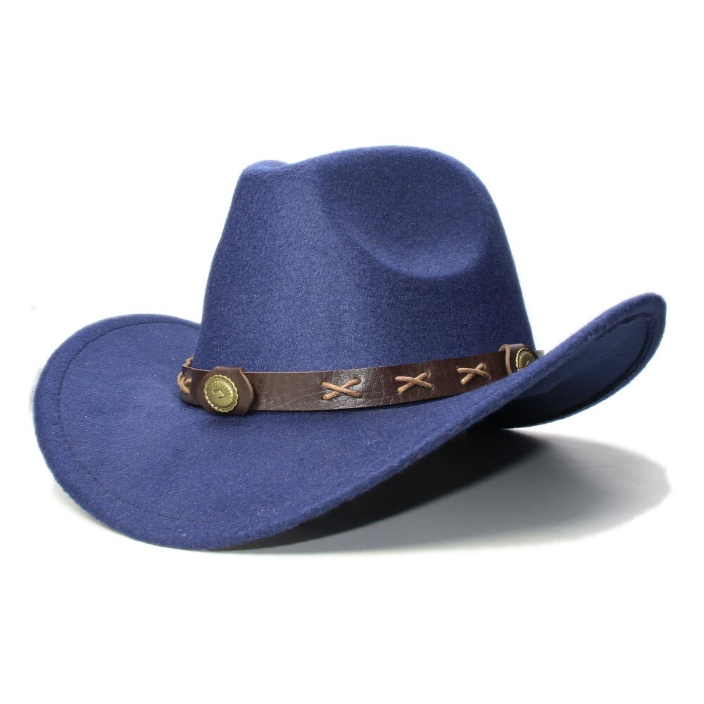 Vintage Western Cowboy Hut - Wollfilz Mit Stierkopf-Band