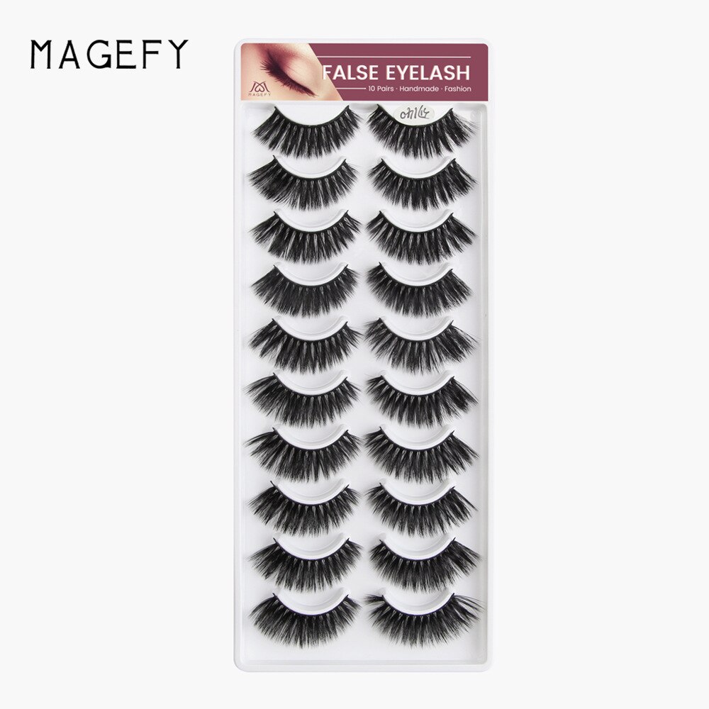 10 Pairs 3D Mink Eyelashes Natural Soft False Eyelashes 3d Mink Lashes Eyelash Extension Makeup Kit: MGY7077-3D140