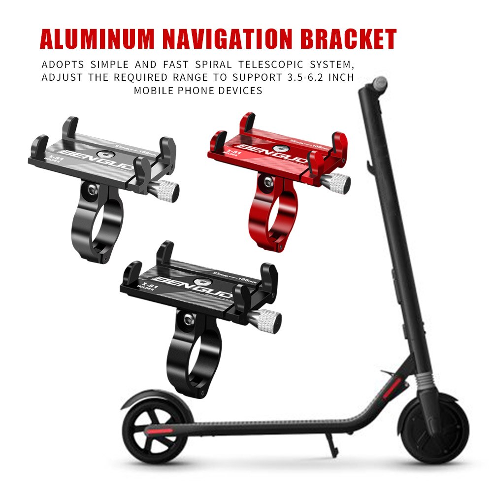 X-81 Motorcycle Bike Handlebar Phone Holder Electric Scooter Mount Bracket MTB Handlebar Cell Phone Holder Cycling Accessories