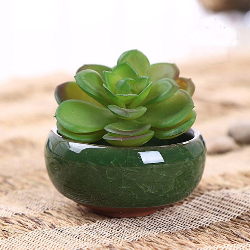 YeFine 8 stks/partij Ijs-Crack Keramische Bloempotten Voor Sappige Planten Kleine Bonsai Pot Huis en Tuin Decor Mini vetplant Potten