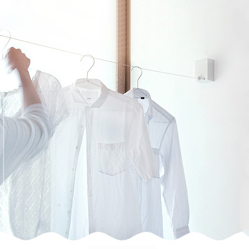 Invisible Clothesline Retractable Clothes Dryer Hanger Telescopic Stainless Steel String Hanging Laundry ClothesLine for Balcony