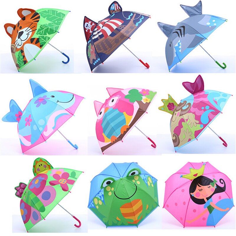 Parapluie pliant pour Protection contre le soleil, 3D, dessin animé, résistant aux rayons UV, pour l'extérieur, pour enfants