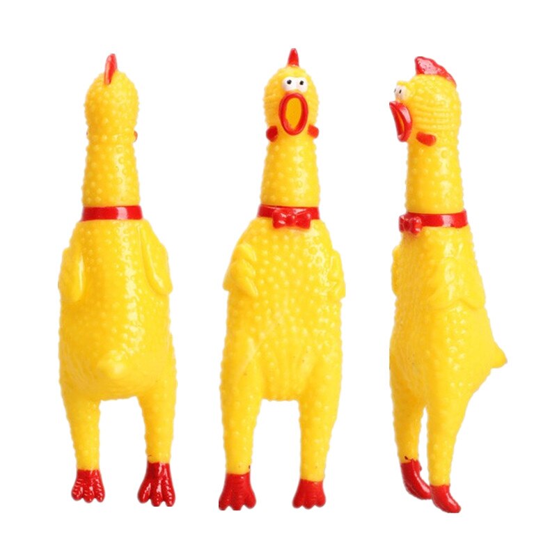 Pollo chillón de goma amarillo de 16CM, Juguete para perro, cachorro, juguetes con ventilación