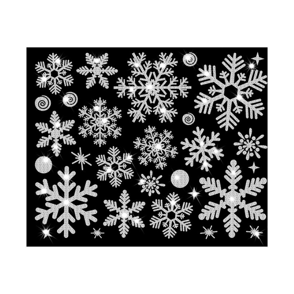 Year Wallpaper Christmas Snowflake Window Sticker Wall Sticker Door Sticker Snowflake Electrostatic Sticker Window Kids