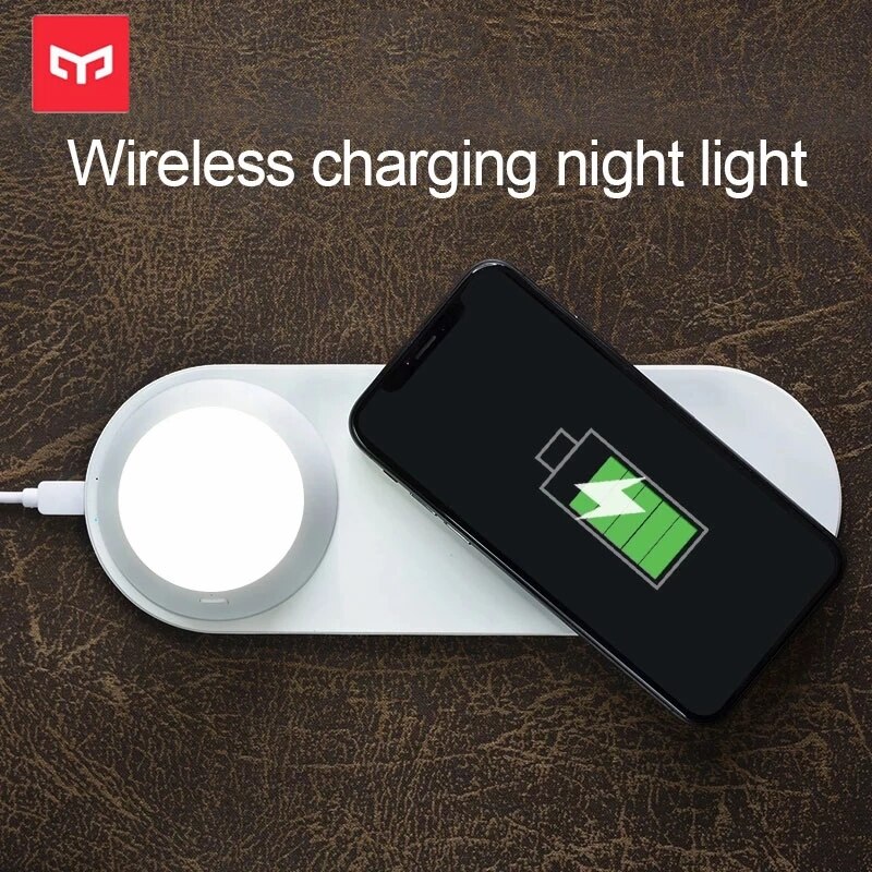 Yeelight led natlys med trådløs oplader magnetisk attraktion hurtig opladning til huawei samsung iphones