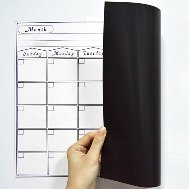 Högkvalitativt magnetiskt kylskåp väggkonst klistermärken kalender månadsvis veckoplanerare white board radering för kök 42 x 30cm