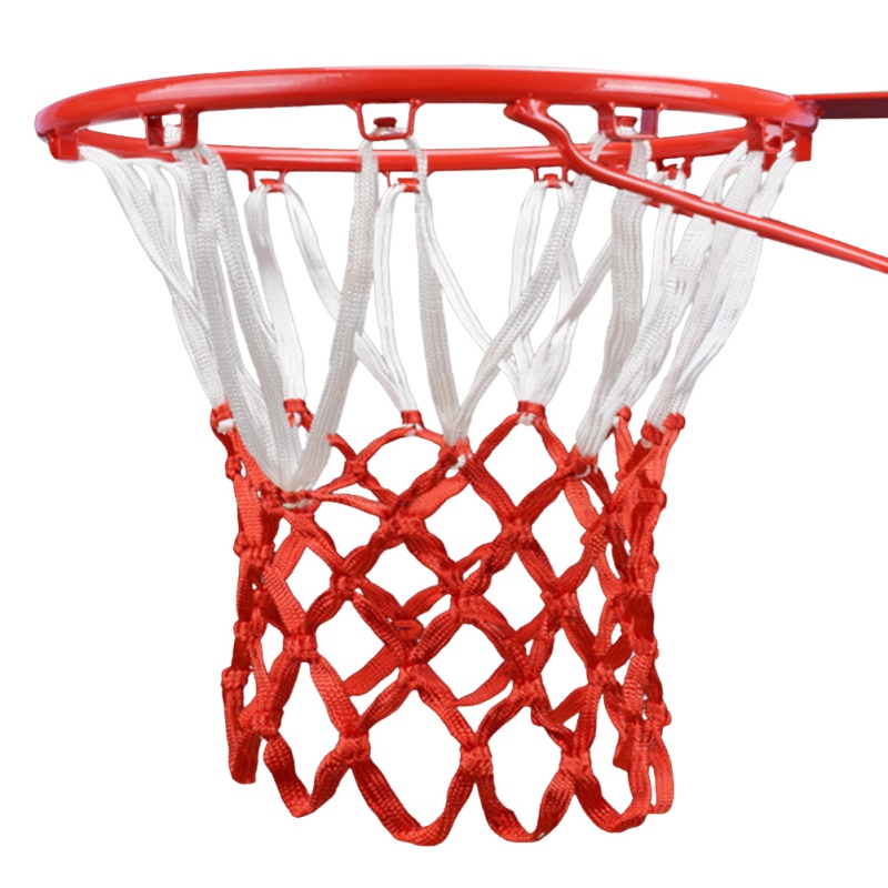 Basketballnetz Allwetter-Basketballnetz verrotten + Weiß + Blau Dreifarbiges Basketballkorbnetz angetrieben Basketballkorb Korbrandnetz: Weiß