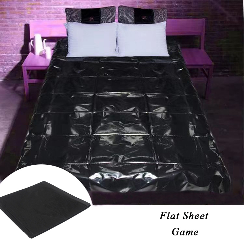 Leather Waterproof Bedding Pvc Vinyl Couple Cushion Mat Bed Sheet Allergy Relief Bed Cover Sheets For Adult Couples Play SPA