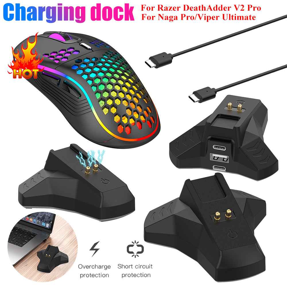 Draadloze Muis Oplader Muis Opladen Dock Station Voor Razer Deathadder V2 Pro/Naga Pro/Adder Ultimate/Basilisk Ultimate