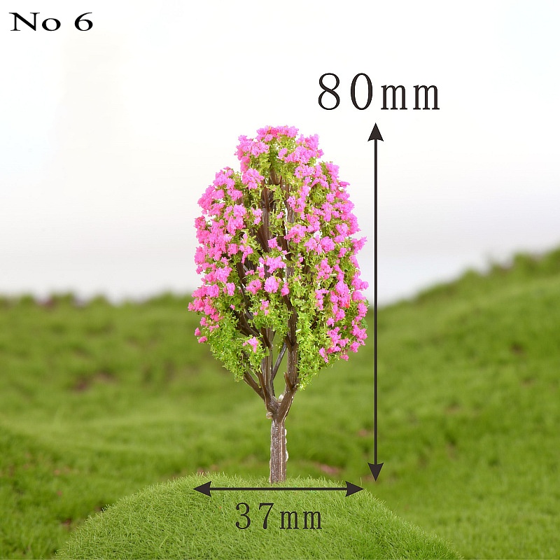 10 PCS Mini Tree Artificial Plants Branch Flowers Wedding Home Garden Decoration DIY micro-landscape succulent plants Decor: No 6