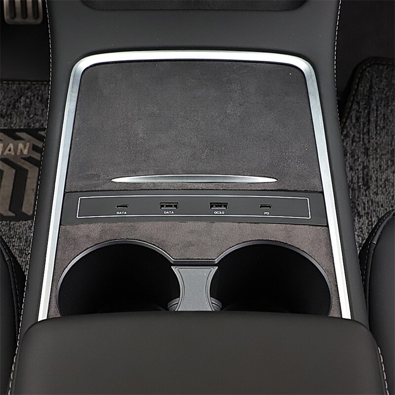 4 In 1 USB For Tesla Model 3 Model Y 27W Quick Charger Intelligent Docking Station USB Shunt Hub Decoration Interior Refit