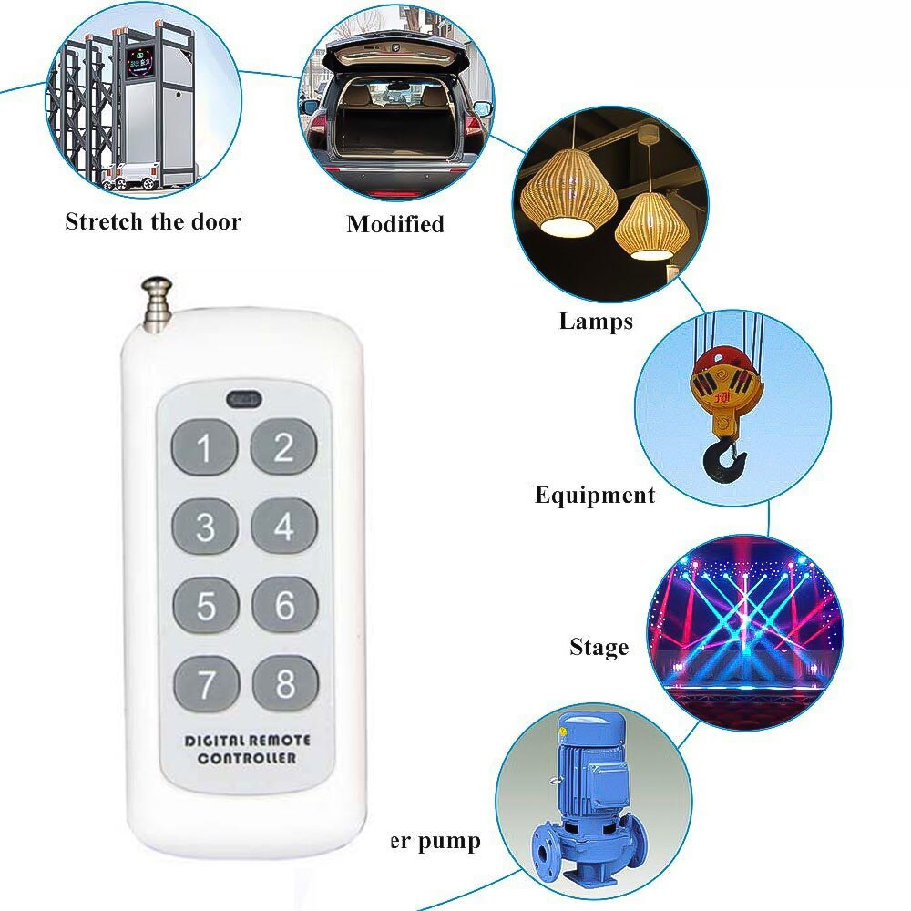 1000m longue portée Distance haute puissance 2CH sans fil télécommande émetteur 2 CH canal RF 433 MHz Portable porte-clés