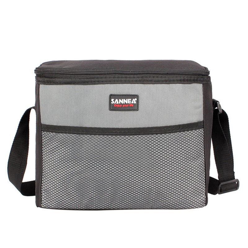 9.5L Draagbare Picknick Thermische Lunch Tassen Voor Vrouwen Kids Mannen Voedsel Verse Isolatie Koelbox Oxford Organizer Schoudertas 644: grey