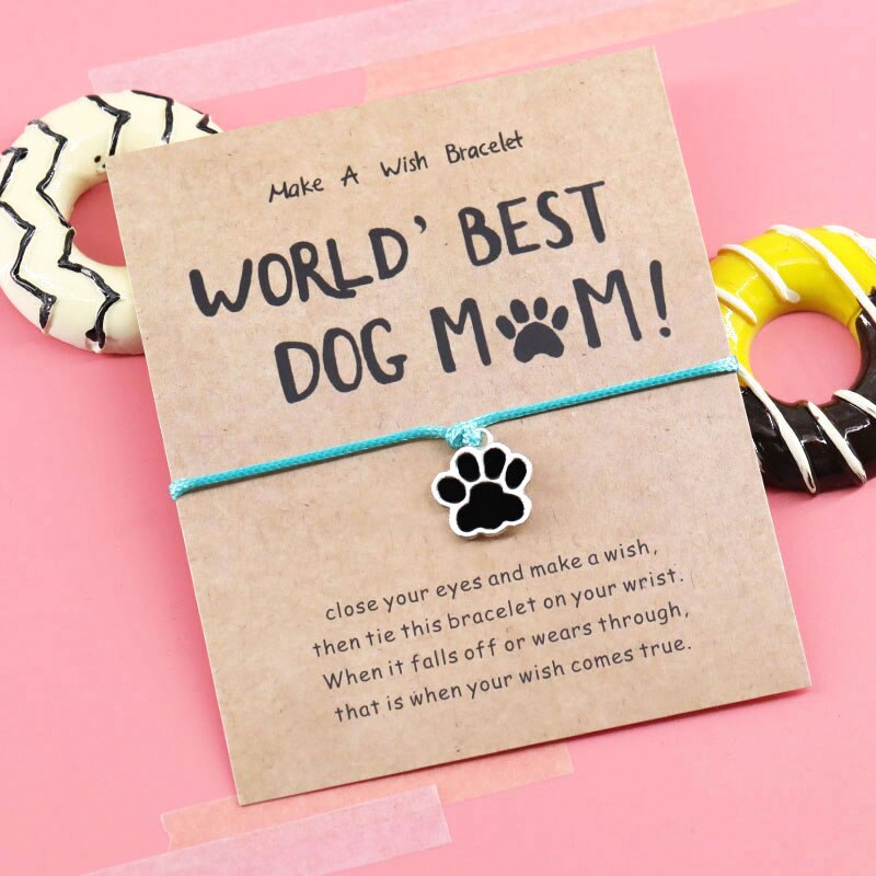 World's Best Dog Mum Bracelet Dog Cat Paw Charm Red Rope Thread String Bracelet Dog Jewelry for Dog Mum Dog Lover: Green