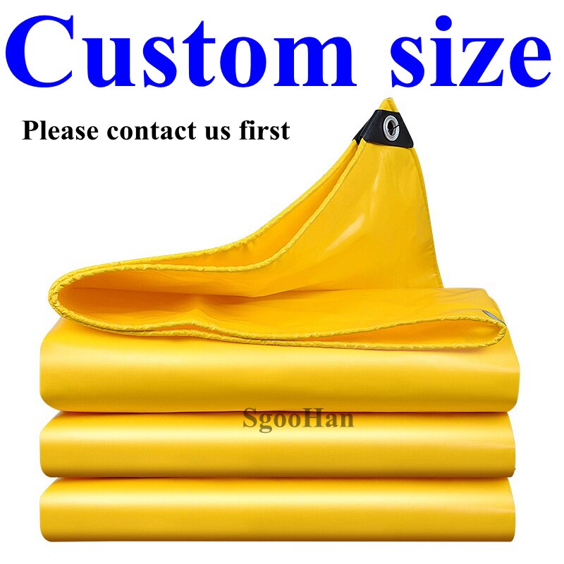 0.45mm Yellow Rainproof Cloth PVC Coated Banner Tarpaulin Oilcloth Outdoor Awning Waterproof Oxford Cloth Sunshade Sail Shelter: Custom contact us