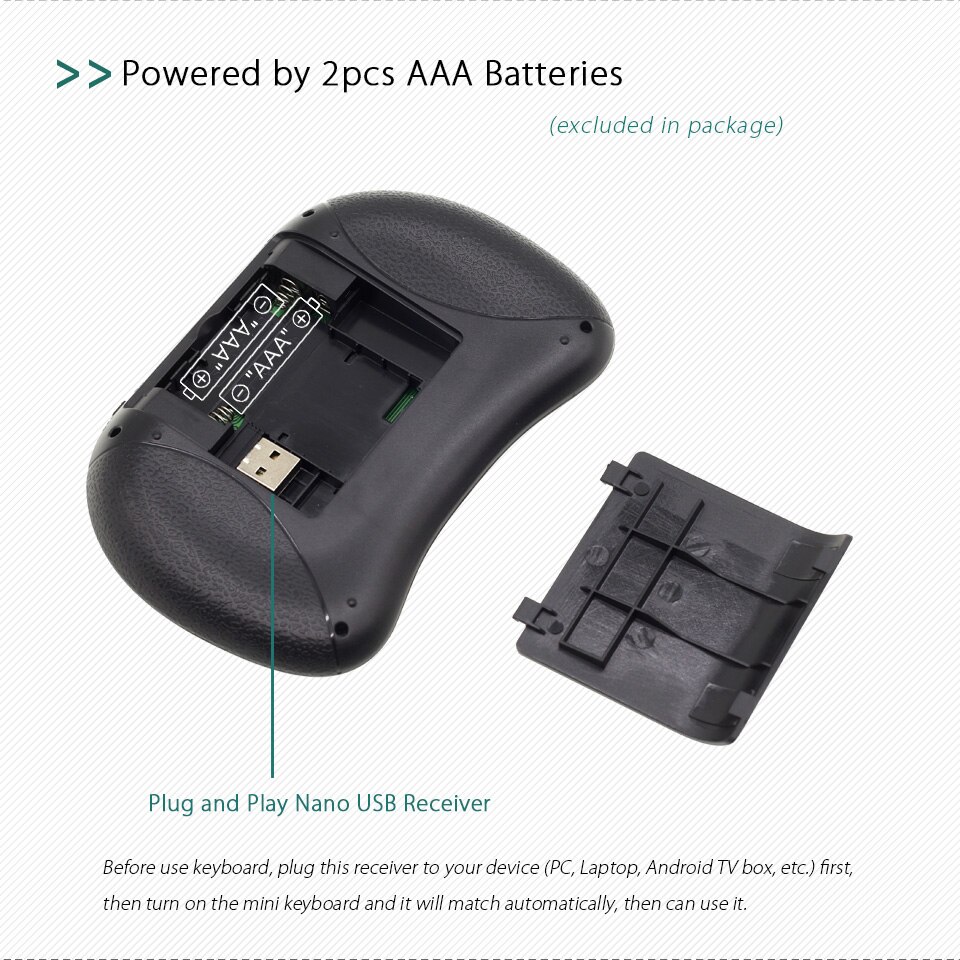 i8 (Deutsch) German English Keyboard 2.4GHz Mini Wireless Keyboard Air Mouse with TouchPad for Android TV Box / Mini PC