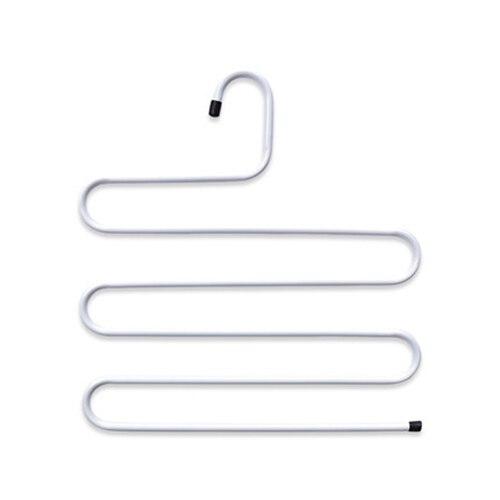 3D Space Saving Hanger Magic Clothes Hanger Multi-Layer Magic Non-Slip S-Type Pants Clip Hanger Multi-Function Wardrobe Storage: WHITE