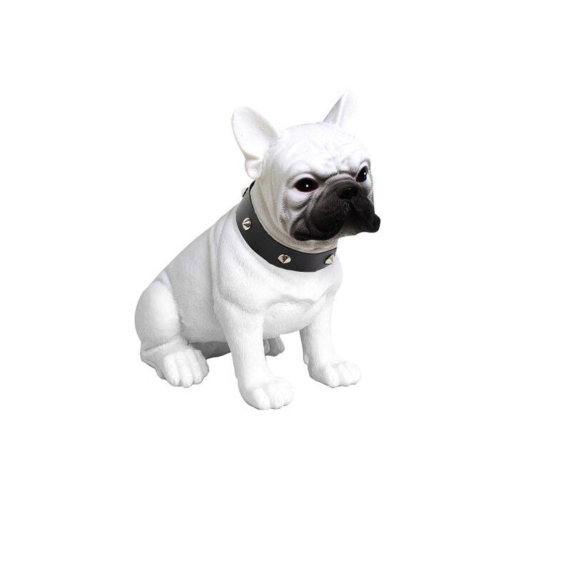 Trådlös bluetooth-högtalare dekorativ bluetooth-ljudpelare bärbar bulldog-musikcenterstöd för hela kroppen aux/tf/usb: Vit
