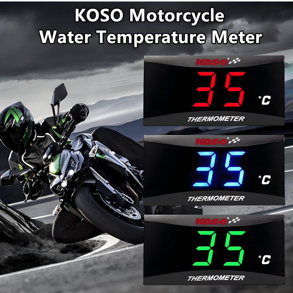 KOSO Motorrad Wassertemperatur Minimessgerät Universal- LCD Digitaler Bildschirm Sensor Thermomete SAMCI Temperaturanzeige