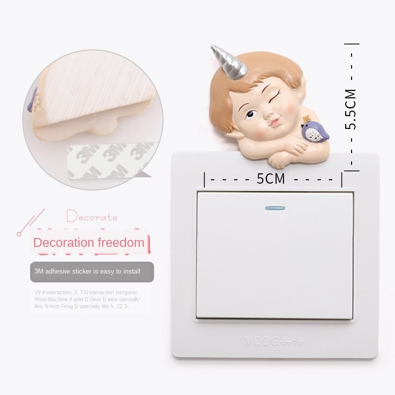 Funda de protección del interruptor, calcomanías de pared de dibujos animados 3D, cubierta protectora, adhesivo para el hogar, enchufe de pared decorativo