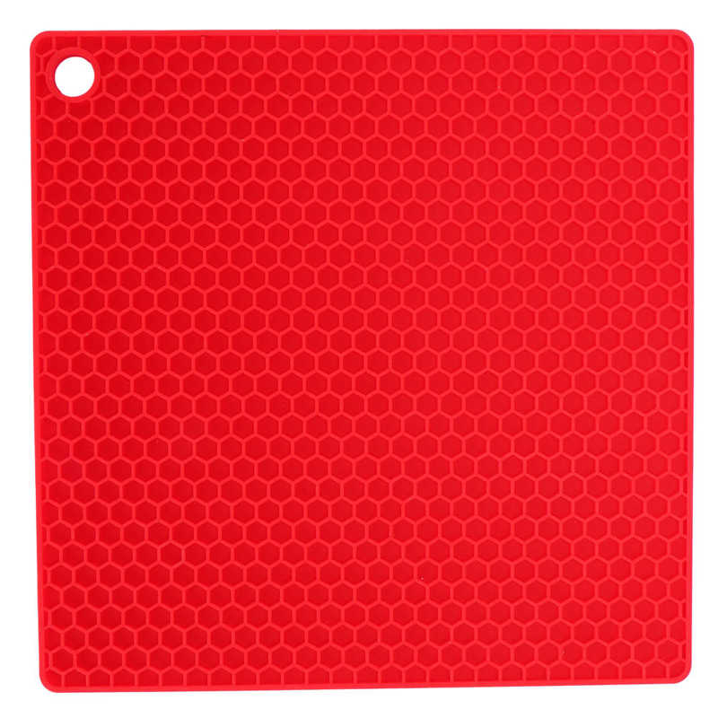 Magnetron Mat Anti-Brandwonden 17X17Cm Eenvoudig Te Reinigen Temperatuur Slip Isolatie Mat Voor Keuken: Rood