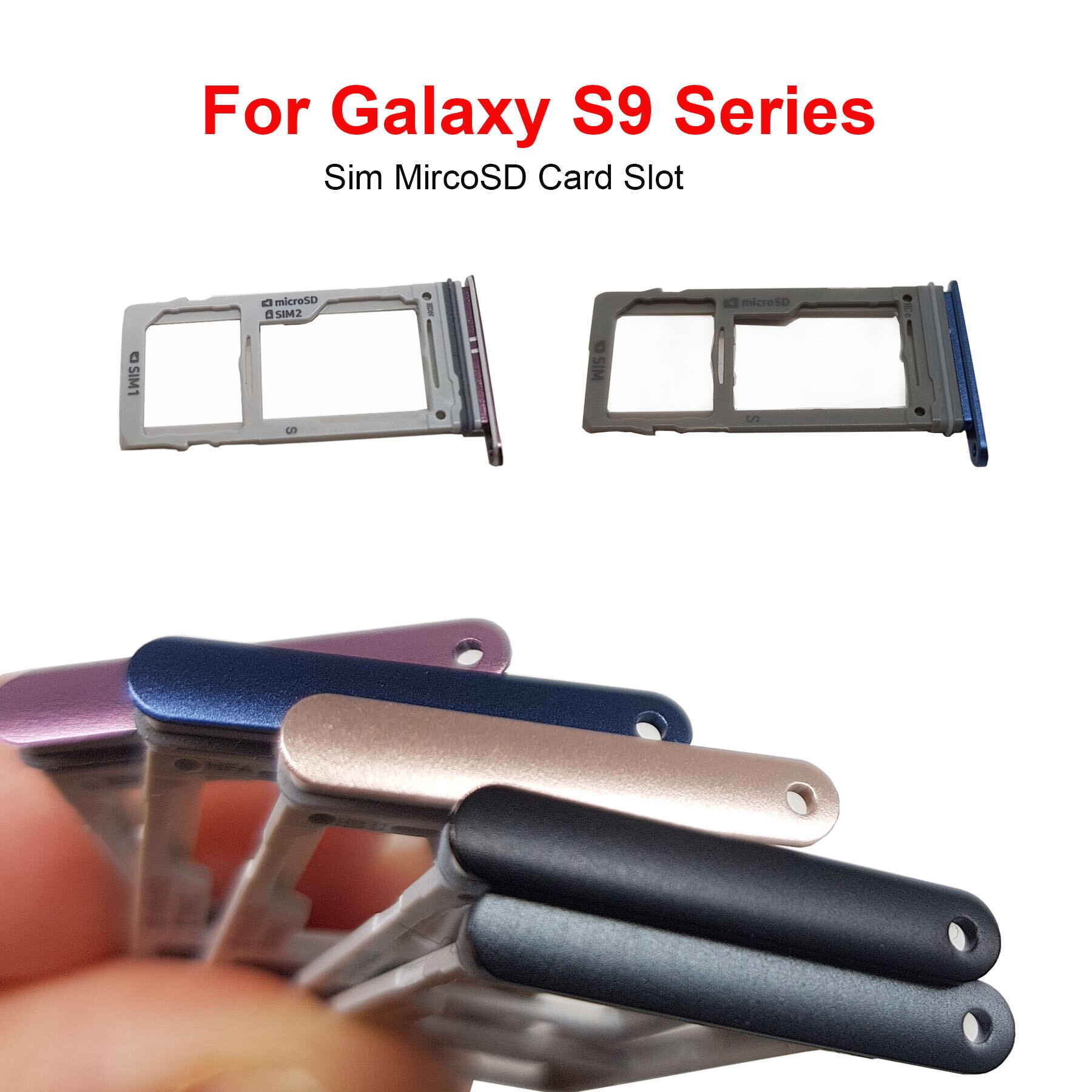 Bandeja para tarjeta SIM y ranura para Micro SD para Samsung Galaxy S9, G9600, G960FD, G960U, G960, G960F, S9 Plus, G965F, G965U, G965FD, G965