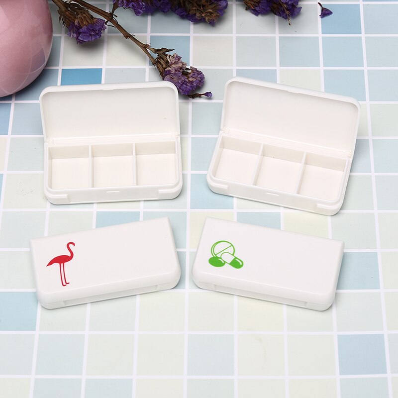 3 Grids Container Tablet Sorter Box Mini Leuke Geneeskunde 7 Dag Weekly Storage Pil Case Organizer Gezondheidszorg Pil Doos willekeurige