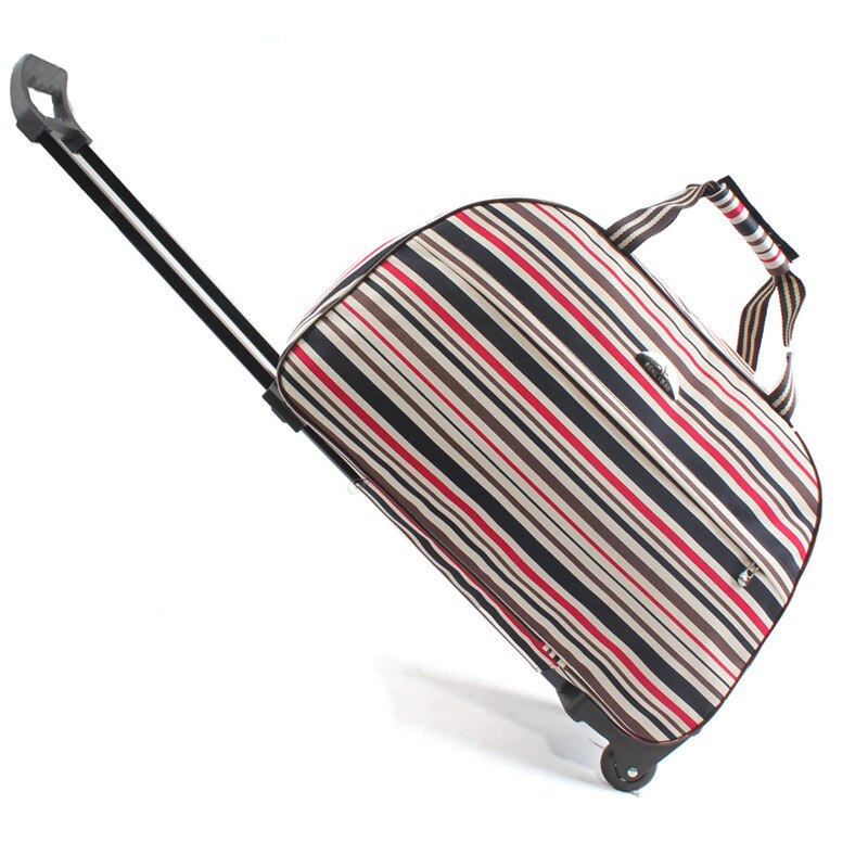 Bolsa de equipaje de viaje Trolley bolsa maleta de ruedas carro de los hombres y las mujeres bolsas de viaje con rueda llevar en el bolso: 12