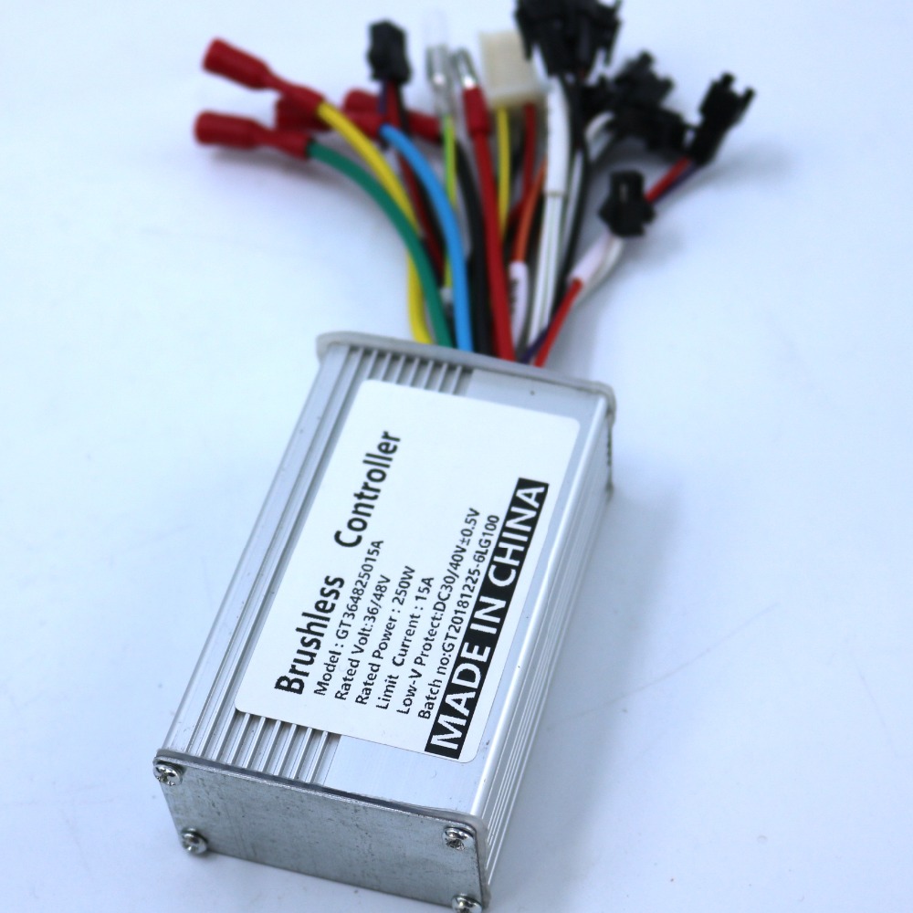 36v 48v 250w 15a bldc motorstyrning e-cykel borstlös hastighetsförare dual mode sensor/sensorless controller