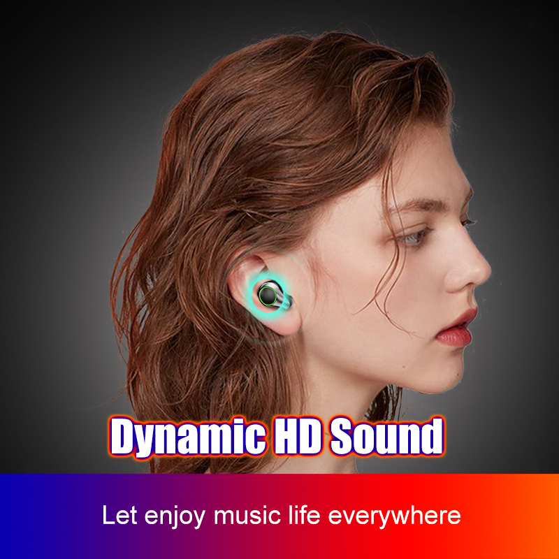 TWS Wireless Bluetooth Earphone Fingerprint Touch Stereo Headsets Sport Bluetooth Headphones With 4000mAh Waterproof Earphones