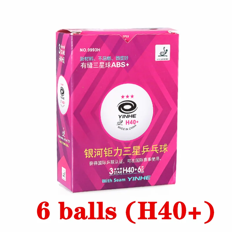 6/12 balls YINHE 3-Star Y40+ H40+ Table Tennis Balls (3 Star, Material 3-Star Seamed ABS Balls) Plastic Poly Ping Pong Balls: PURPLE