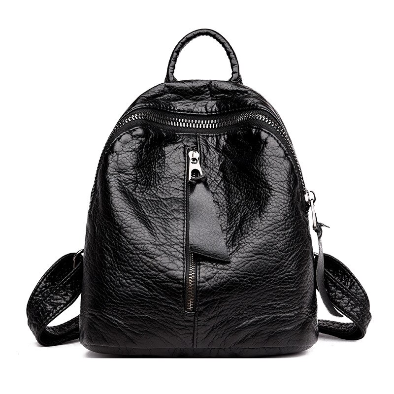 Mini Backpack Female soft PU Leather Backpacks For Teenage Girls Shoulder Bags Black Mochila Feminina Daypack purse: Default Title