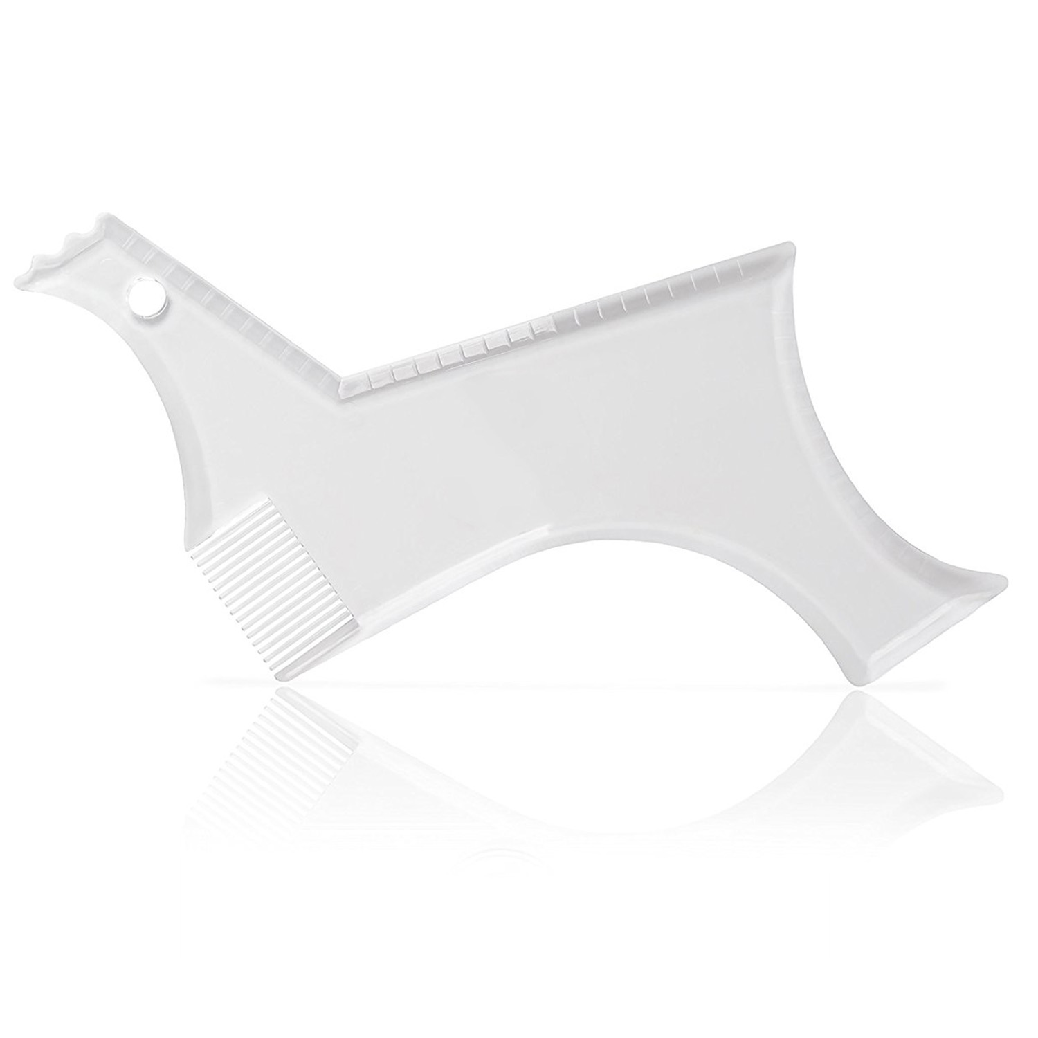 Plantilla de barba para hombre, herramienta de estilismo, peine moldeador de barba de doble cara, herramienta de belleza para hombre, herramienta de afeitar para depilación: Blanco