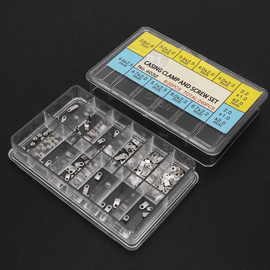 Diverse 10 Maten Horloge Onderdelen Stalen Horloge Bewegingen Bevestiging Adapter Beveiligen Schroeven Horloge Gereedschap Voor Horlogemaker B