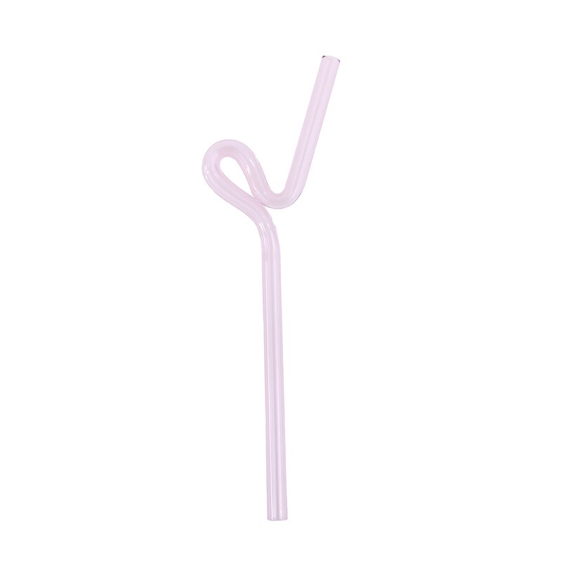 Artistry Glass Straws Twist Reusable Straws Heat Resistant Glass Milk Tea Straw: Pink