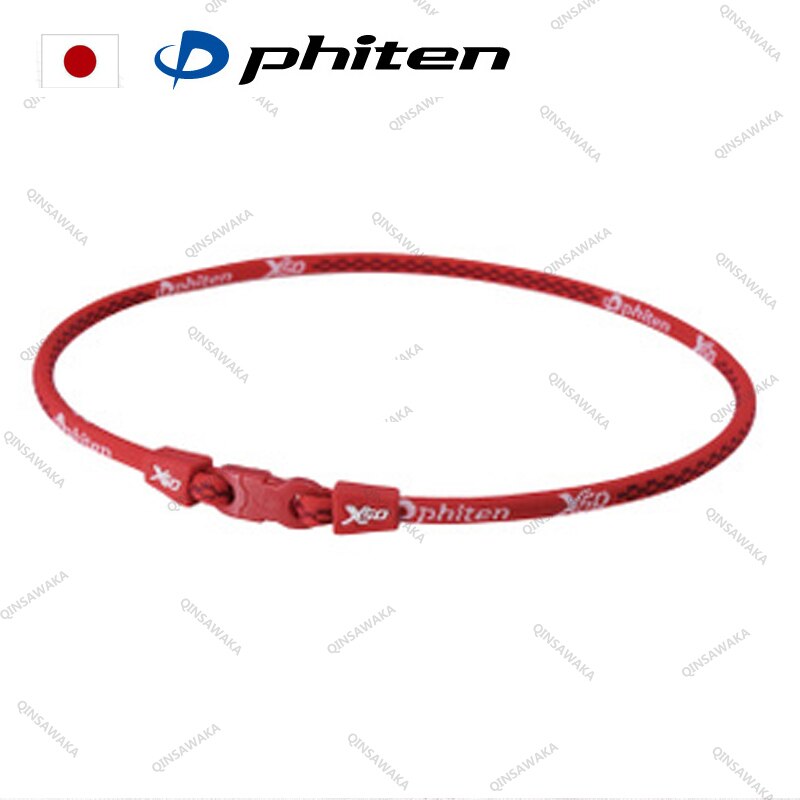 MADE IN JAPAN Phiten Titanium X50Necklaces aqua-titanium reduce fatique alleviate muscle strain tension athletes: RED / 65CM