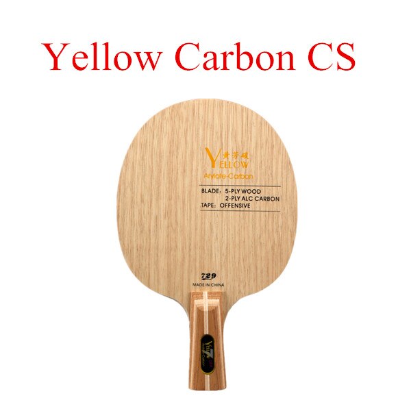 Raqueta de Ping Pong, raqueta de carbono, color negro, azul, amarillo, novedad de 729: Yellow Carbon Short
