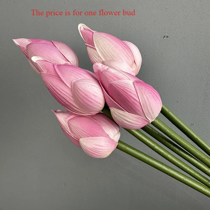 Artificial Flower EVA Lotus with Pole Lotuses Leaves Home Living Room Pastoral Style Decoration Simulation Pink White Flowers: plum