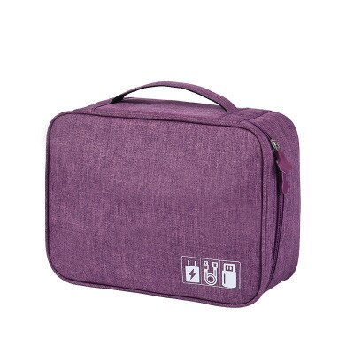 Bolsa de viaje portátil para hombre, bolsa de Cable Digital, cargador de Cable de alimentación, organizador de auriculares, accesorios electrónicos para maleta: purple