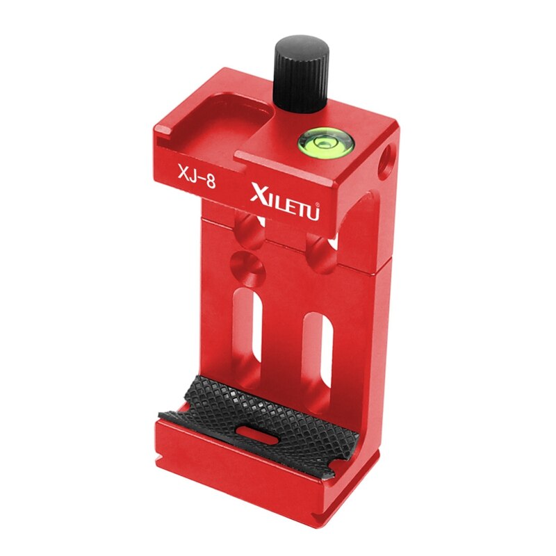 XILETU XJ-8 głowica statywu uchwyt uchwyt telefonu komórkowego klip robić telefonu latarka mikro-telefon z poziomica i uchwyt na buty zimne: czerwony