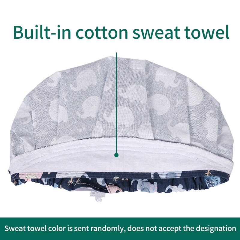 Cartoon Printed Women Scrub Caps Pattern Restaurant Kitchen Working Hats 100% Cotton Beautician Cooking Chef Puffy Cap