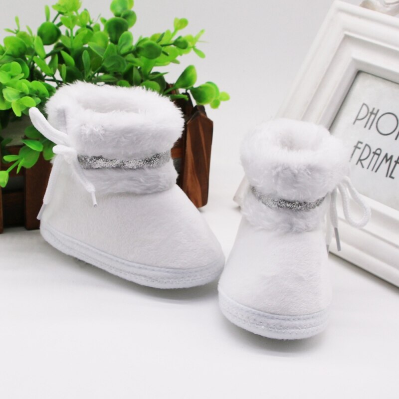 Lente Winter Baby Laarzen Zachte Pluche Bal Laarsjes voor Baby meisjes Anti Slip Sneeuw Boot Winter Keep Warm Leuke Crib schoenen: W / 13-18 months