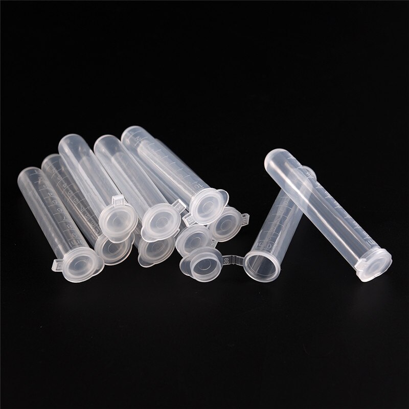 10pcs Clear Micro Plastic Test Tube Centrifuge Vial Snap Cap Container for Laboratory Sample Specimen Lab Supplies