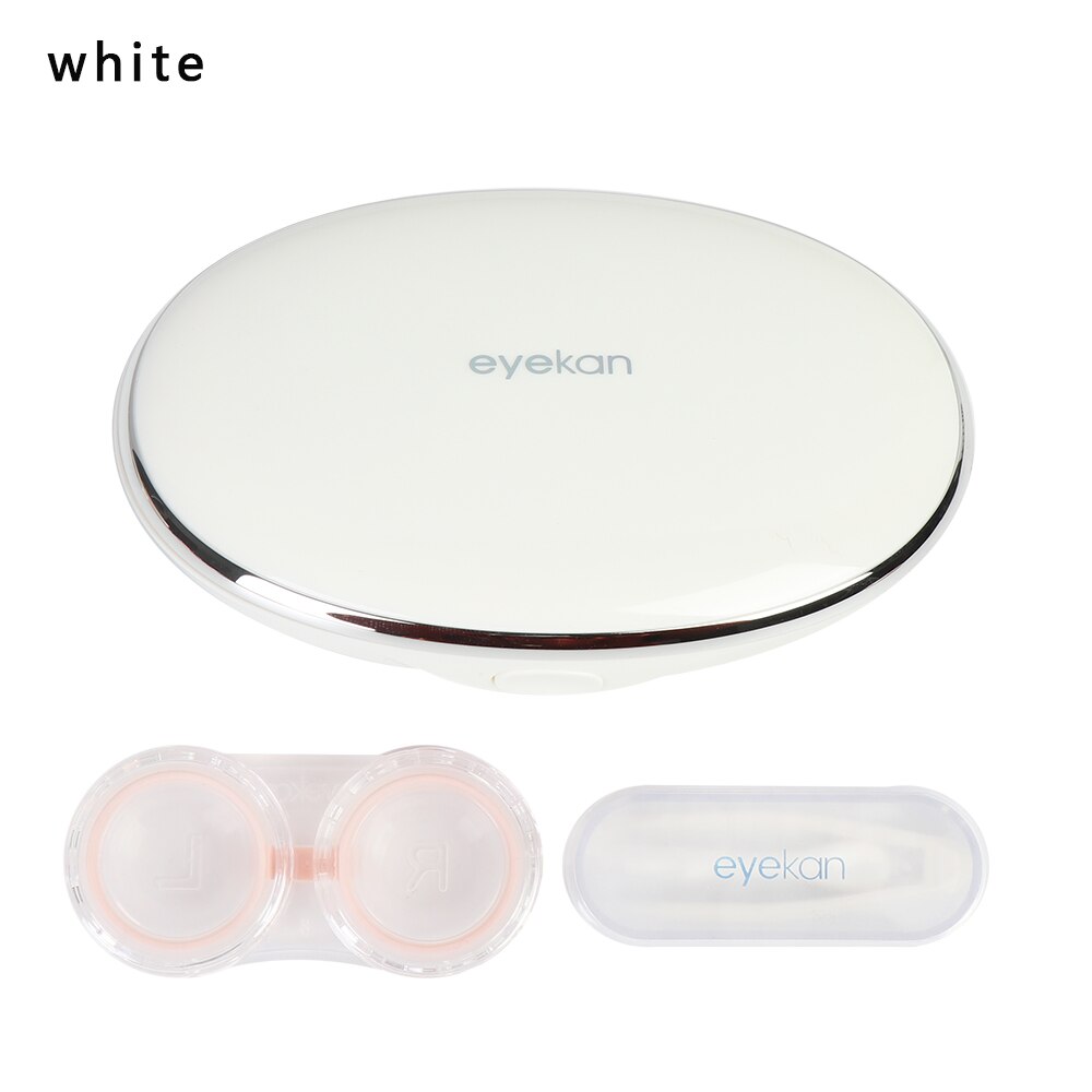 1pc magnetisk induksjon kontaktlinseveske reisebriller linseboks for støtte for beholder for unisex øyepleiesett: Hvit