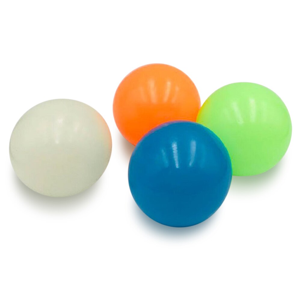 4 stücke Stick Wand Ball Spiel Dekompression Ball Jump Ball Glow in The Dark Spielzeug Kid Spielzeug Squash Saug Ziel mini Leuchtende Kugel: 65mm