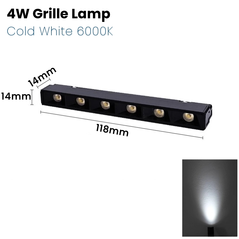 Lampada a Binario portato - 12V DC - Montaggio Superficiale - Sistema a Binario Magnetico - 2W-5W - 3000K/4000K/6000K: Giallo scuro